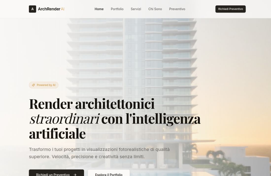 Anteprima del sito archrender-ai.com